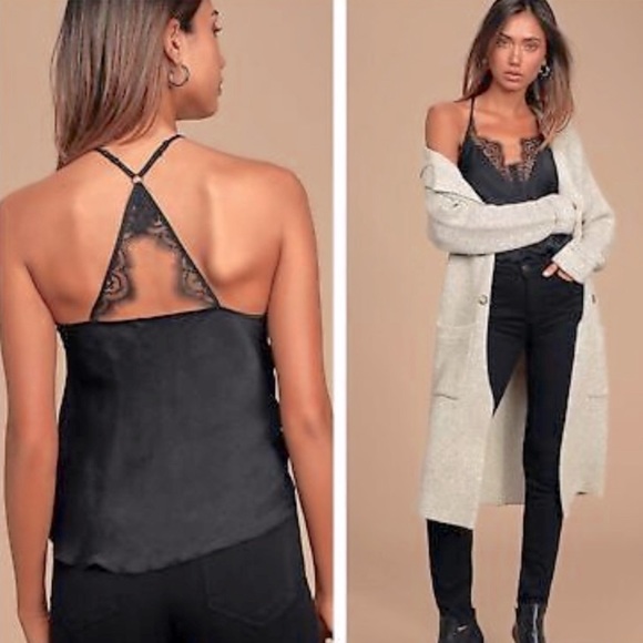 FREE PEOPLE Starlight Cami In Black Lace Camisole - Picture 6 of 7